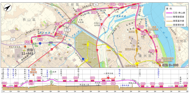 《圖說》五股泰山線路線圖。〈捷運局提供〉