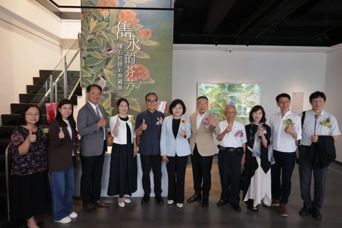 張麗善縣長出席陳石柱膠彩典藏展開幕活動,邀民眾感受雲林人文之美。